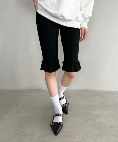 セール】フリルデザインハーフレギンス(その他パンツ)|Bamm セール】フリルデザインハーフレギンス(その他パンツ)|Bamm