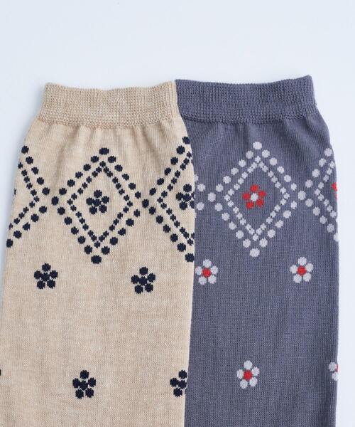 conges payes ADIEU TRISTESSE(コンジェ ペイエ アデュートリステス)の「ドット格子柄ソックス(ソックス/靴下・レディース・チャコールグレー/ベージュ系その他・FREE)」の8枚目の写真