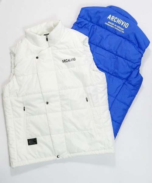 archivio（アルチビオ）の「<MENS>ジップアップ撥水中綿ベスト（ベスト・メンズ・ブラック/ホワイト/ライトグリーン/ブルー・M/LL/L）」の6枚目の写真