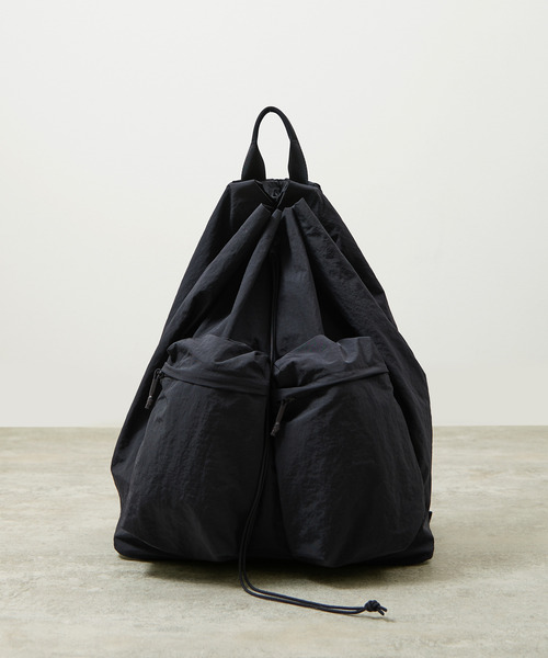 SLOW（スロウ）の「SLOW スロウ / Span nylon draw string day pack 撥水スパンナイロンドローストリングデイパック リュックサック / 586S127P（バックパック/リュック・メンズ・グレー/ブラック・FREE）」の11枚目の写真