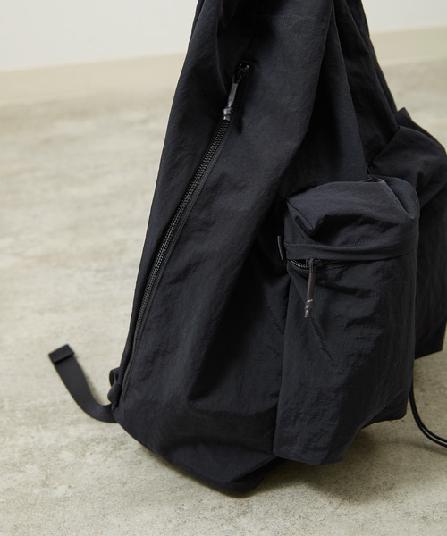 SLOW（スロウ）の「SLOW スロウ / Span nylon draw string day pack 撥水スパンナイロンドローストリングデイパック リュックサック / 586S127P（バックパック/リュック・メンズ・グレー/ブラック・FREE）」の15枚目の写真