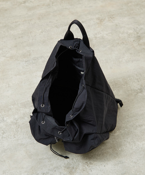 SLOW（スロウ）の「SLOW スロウ / Span nylon draw string day pack 撥水スパンナイロンドローストリングデイパック リュックサック / 586S127P（バックパック/リュック・メンズ・グレー/ブラック・FREE）」の19枚目の写真