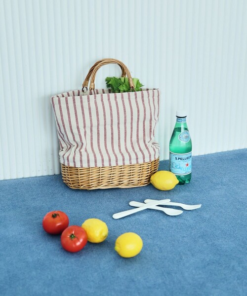 DULTON(ダルトン)の「DULTON/ダルトン MARKET TOTE BASKET WITH COOLER マーケット トート バスケット ウィズ クーラー(トートバッグ・レディース・レッド/サックスブルー・ONE SIZE)」の2枚目の写真