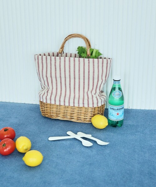 DULTON(ダルトン)の「DULTON/ダルトン MARKET TOTE BASKET WITH COOLER マーケット トート バスケット ウィズ クーラー(トートバッグ・レディース・レッド/サックスブルー・ONE SIZE)」の4枚目の写真