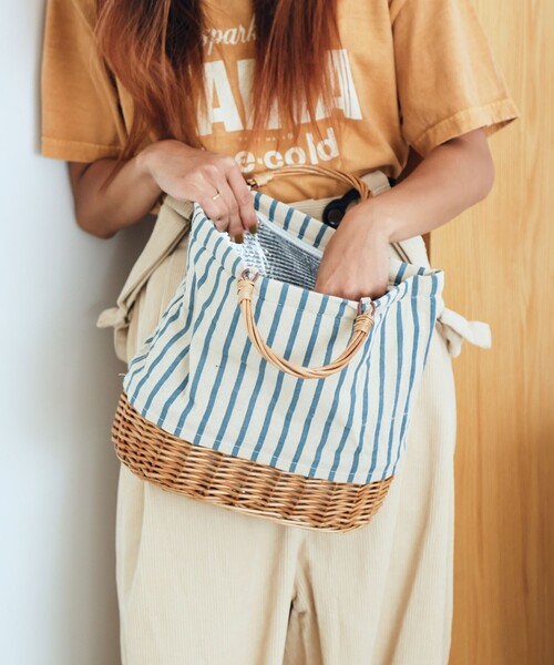 DULTON(ダルトン)の「DULTON/ダルトン MARKET TOTE BASKET WITH COOLER マーケット トート バスケット ウィズ クーラー(トートバッグ・レディース・レッド/サックスブルー・ONE SIZE)」の8枚目の写真