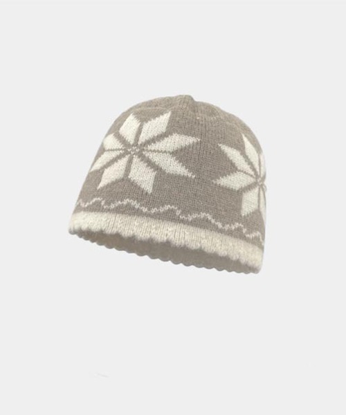 c.u.l（シーユーエル）の「ノルディック柄 ニットキャップ 帽子 cula1245（ニットキャップ/ビーニー・レディース・ブラック/グレー/ベージュ/レッド・FREE）」の7枚目の写真