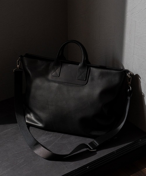 VitaFelice（ヴィータフェリーチェ）の「本革2WAYトートバッグ（仕切りポケット付き）（トートバッグ・メンズ・ブラック・FREE）」の7枚目の写真