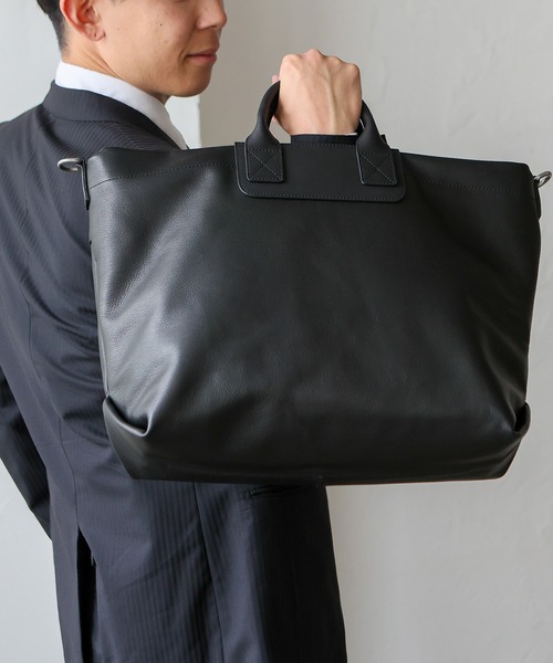 VitaFelice（ヴィータフェリーチェ）の「本革2WAYトートバッグ（仕切りポケット付き）（トートバッグ・メンズ・ブラック・FREE）」の10枚目の写真
