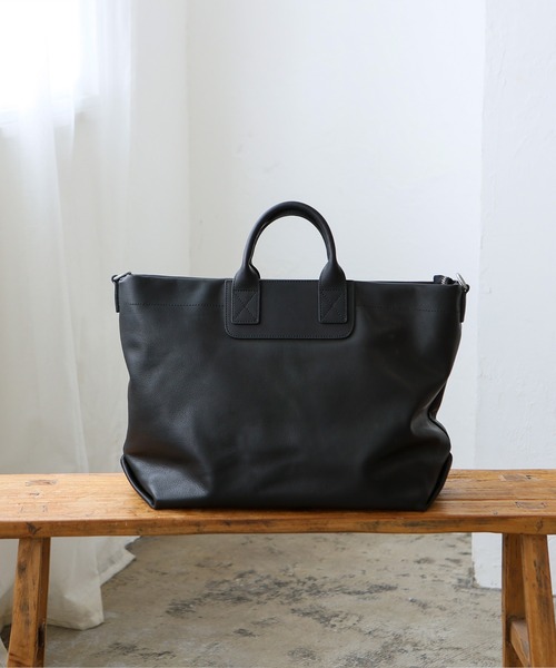 VitaFelice（ヴィータフェリーチェ）の「本革2WAYトートバッグ（仕切りポケット付き）（トートバッグ・メンズ・ブラック・FREE）」の8枚目の写真