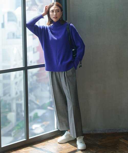 ICB(アイシービー)の「ウール2WAYストレッチ ワイドパンツ(その他パンツ・レディース・スモーキーグリーン系/ブラック系9/ライトイエロー系/ブラック系・46/44/42/40/48)」の7枚目の写真