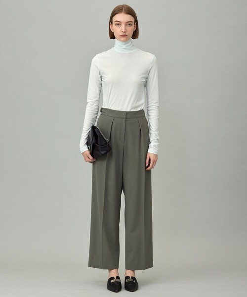ICB(アイシービー)の「ウール2WAYストレッチ ワイドパンツ(その他パンツ・レディース・スモーキーグリーン系/ブラック系9/ライトイエロー系/ブラック系・46/44/42/40/48)」の16枚目の写真