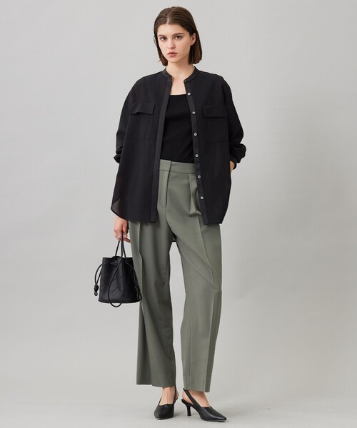 ICB(アイシービー)の「ウール2WAYストレッチ ワイドパンツ(その他パンツ・レディース・スモーキーグリーン系/ブラック系9/ライトイエロー系/ブラック系・46/44/42/40/48)」の19枚目の写真