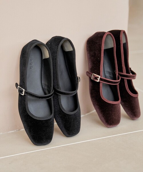 coen（コーエン）の「ベロアメリージェーンフラットシューズ（バレエシューズ・レディース・ブラック/ブラウン系・24.5cm/23.5cm）」の5枚目の写真