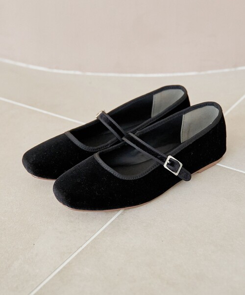 ベロアメリージェーンフラットシューズ（バレエシューズ）｜coen