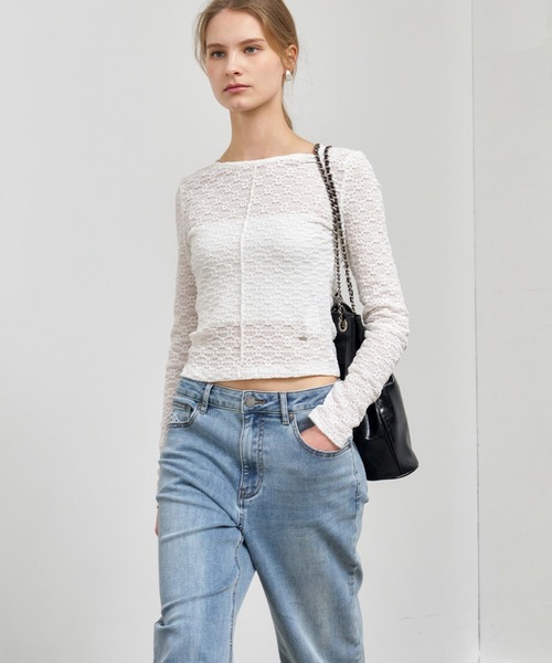 GENERAL IDEA（ジェネラルアイデア）の「GENERAL IDEA/ジェネラルアイディア lace pintuck long sleeve t-shirts カットソー（Tシャツ/カットソー・レディース・ブラック/クリーム/ホワイト・S/M/L）」の10枚目の写真