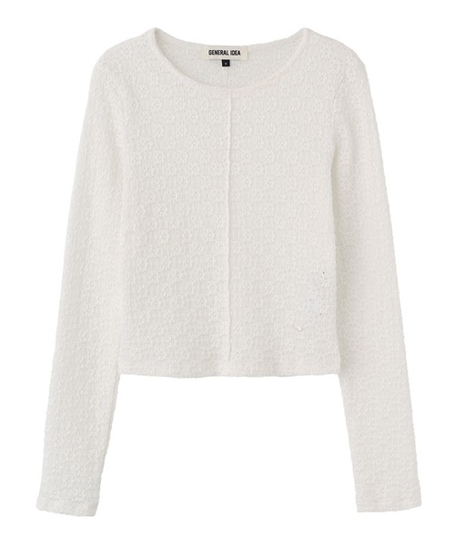 GENERAL IDEA（ジェネラルアイデア）の「GENERAL IDEA/ジェネラルアイディア lace pintuck long sleeve t-shirts カットソー（Tシャツ/カットソー・レディース・ブラック/クリーム/ホワイト・S/M/L）」の4枚目の写真