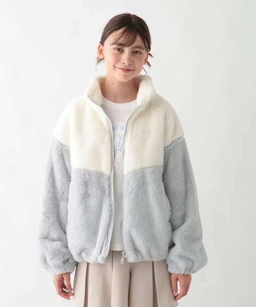 GLOBAL WORK(グローバルワーク)の「洗える防風ふわもこブルゾン/577750(ブルゾン・キッズ・ホワイト×ブルー/グレー×ホワイト・160cm/150cm/140cm/130cm)」の6枚目の写真