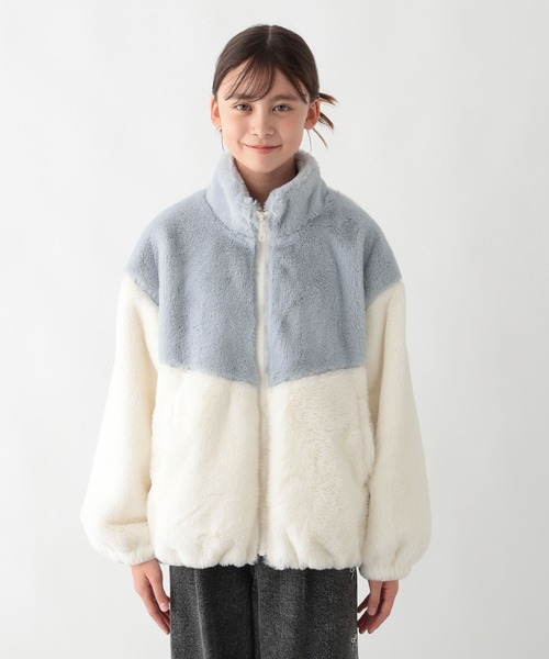 GLOBAL WORK(グローバルワーク)の「洗える防風ふわもこブルゾン/577750(ブルゾン・キッズ・ホワイト×ブルー/グレー×ホワイト・160cm/150cm/140cm/130cm)」の10枚目の写真