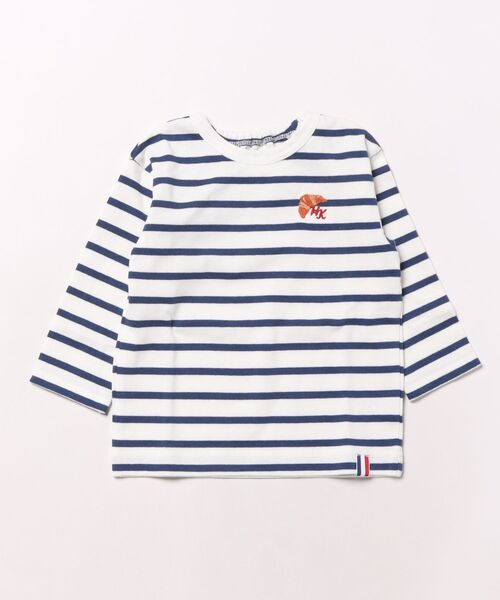 HAKKA BABY（ハッカベビー）の「[ベビー]ワンポイントボーダー長袖Tシャツ（Tシャツ/カットソー・キッズ・ブルー/レッド・80ｃｍ/90cm）」の2枚目の写真