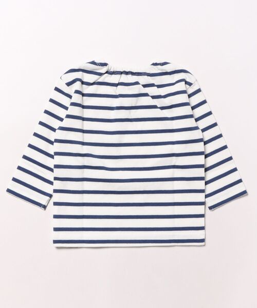 HAKKA BABY（ハッカベビー）の「[ベビー]ワンポイントボーダー長袖Tシャツ（Tシャツ/カットソー・キッズ・ブルー/レッド・80ｃｍ/90cm）」の3枚目の写真