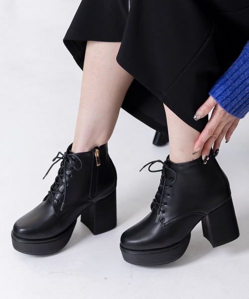 attagirl(アタガール)の「厚底レースアップブーツ(ブーツ・レディース・ベージュ系その他/ブラック/ブラック系その他・S/M/L/LL/3L)」の8枚目の写真
