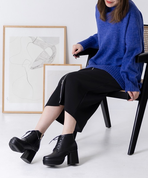 attagirl(アタガール)の「厚底レースアップブーツ(ブーツ・レディース・ベージュ系その他/ブラック/ブラック系その他・S/M/L/LL/3L)」の12枚目の写真