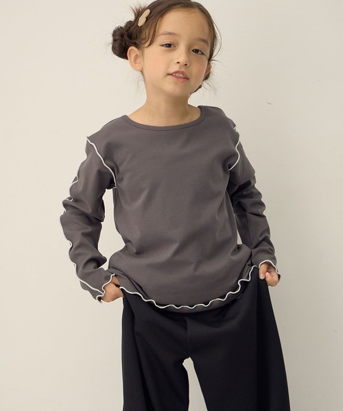 Piet（ピエット）の「【2点セット】メロウT×プードルファービスチェ セット（Tシャツ/カットソー・キッズ・オフホワイト/チャコールグレー・100/110/120/130）」の20枚目の写真