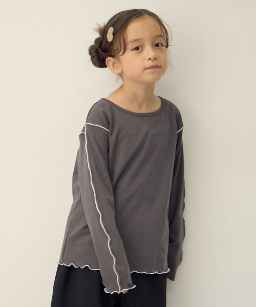 Piet（ピエット）の「【2点セット】メロウT×プードルファービスチェ セット（Tシャツ/カットソー・キッズ・オフホワイト/チャコールグレー・100/110/120/130）」の21枚目の写真