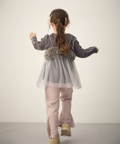 Piet（ピエット）の「【2点セット】メロウT×プードルファービスチェ セット（Tシャツ/カットソー・キッズ・オフホワイト/チャコールグレー・100/110/120/130）」の18枚目の写真