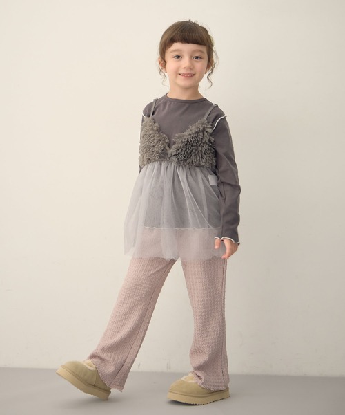 Piet（ピエット）の「【2点セット】メロウT×プードルファービスチェ セット（Tシャツ/カットソー・キッズ・オフホワイト/チャコールグレー・100/110/120/130）」の16枚目の写真