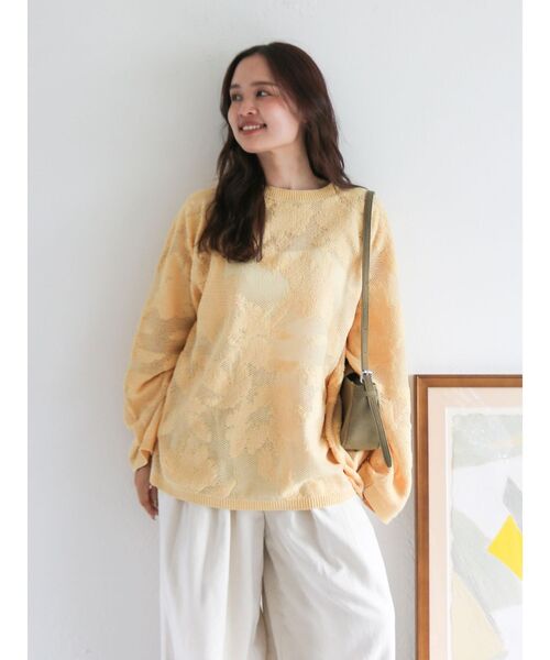 Ungrid（アングリッド）の「バックデザインシアーニット（ニット/セーター・レディース・アイボリー/ブラック/イエロー・FREE）」の7枚目の写真