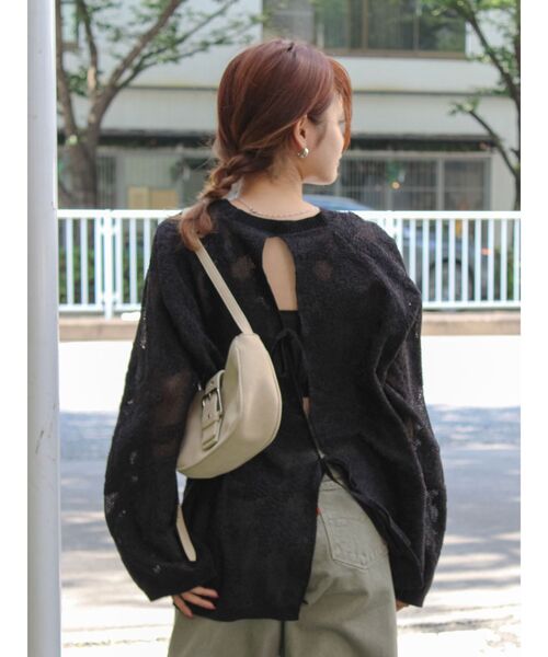 Ungrid（アングリッド）の「バックデザインシアーニット（ニット/セーター・レディース・アイボリー/ブラック/イエロー・FREE）」の14枚目の写真