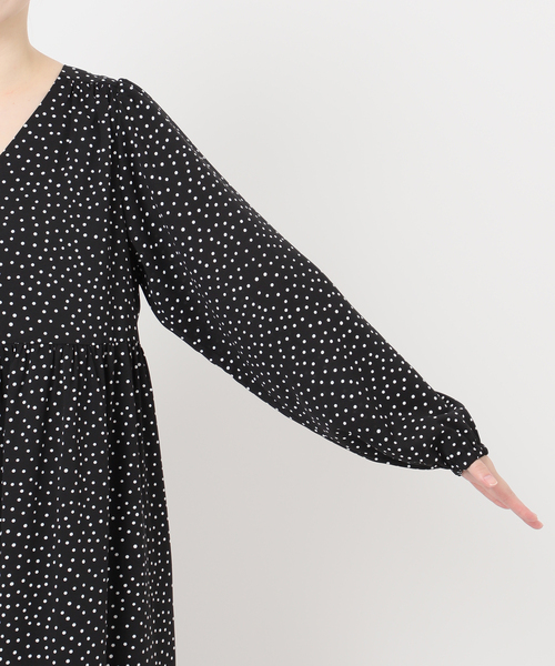 【未使用品】ジェイプレス　ワンピース　ドット柄　ウォッシャブル　イージーケアM B.C STOCK｜《追加》【WEB限定】ウォッシャブル / ドット無地V