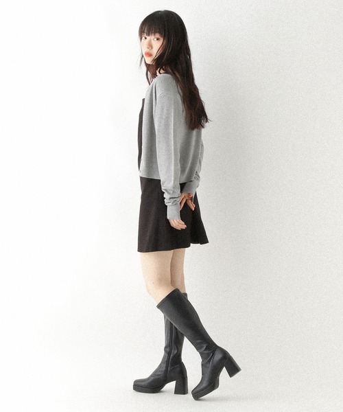 Heather（ヘザー）の「ショルダーベルトミニジャンスカ　590745（ジャンパースカート・レディース・グレー系その他/ブラック/グレー・FREE）」の7枚目の写真