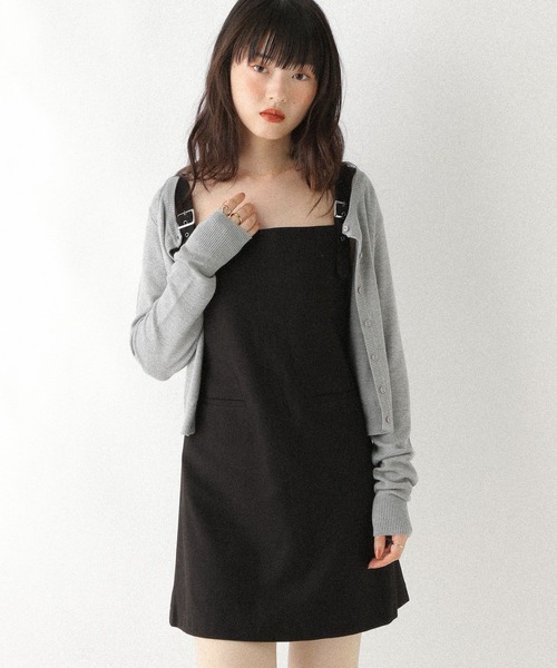 Heather（ヘザー）の「ショルダーベルトミニジャンスカ　590745（ジャンパースカート・レディース・グレー系その他/ブラック/グレー・FREE）」の8枚目の写真