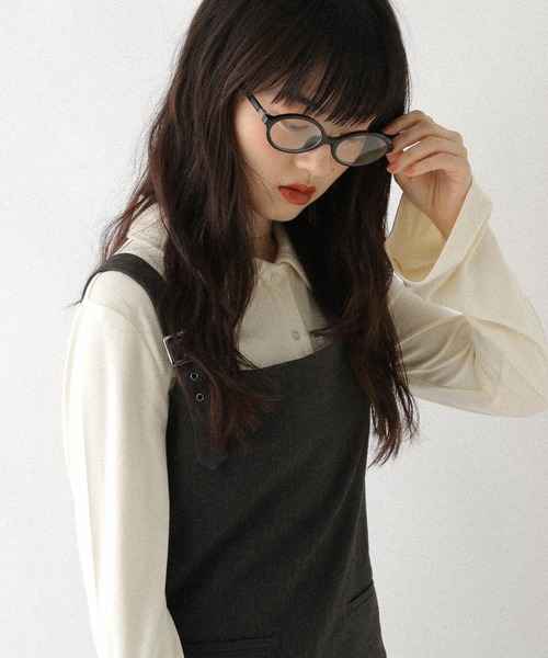 Heather（ヘザー）の「ショルダーベルトミニジャンスカ　590745（ジャンパースカート・レディース・グレー系その他/ブラック/グレー・FREE）」の19枚目の写真