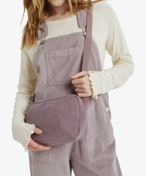 ROXY（ロキシー）の「FEELING VIBES CROSSB /ロキシーロゴワンポイントコーデュロイショルダーバッグ（ショルダーバッグ・レディース・ライラック/ブラック・FREE）」の7枚目の写真