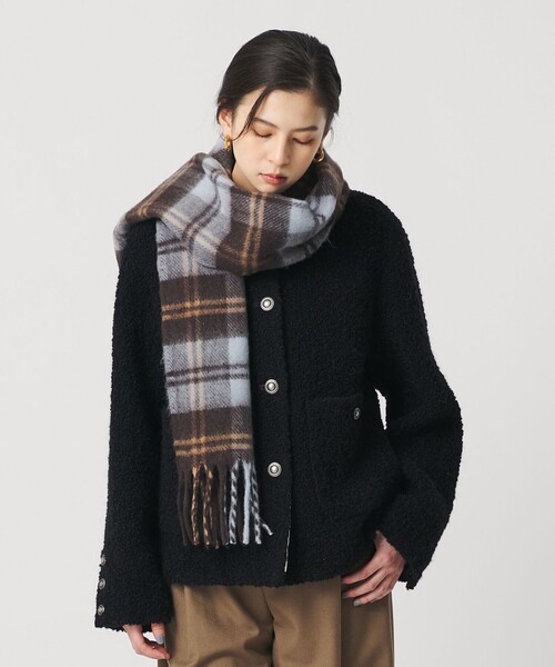 ドットジャガード ノーカラージャケット（ノーカラージャケット