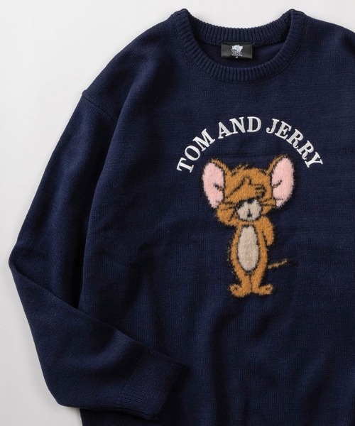 Tom＆Jerry（トムアンドジェリー）の「【71】【TOM＆JERRY/トムとジェリー】ジェリーデザイン ジャガードニット（ニット/セーター・レディース・チャコールグレー/ライトブルー/ホワイト/ネイビー・M/L/XL）」の4枚目の写真