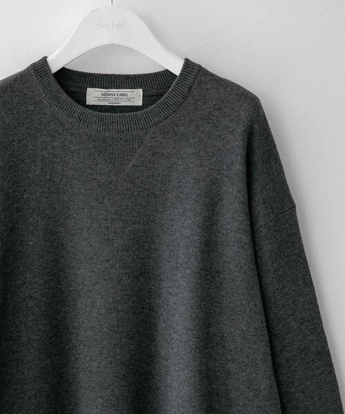 URBAN RESEARCH Sonny Label（アーバンリサーチサニーレーベル）の「スウェットライクニットプルオーバー（ニット/セーター・メンズ・グレー/ブラック/グリーン/ダークブラウン/チャコールグレー・X-LARGE/LARGE/MEDIUM/SMALL）」の3枚目の写真