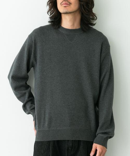 URBAN RESEARCH Sonny Label(アーバンリサーチサニーレーベル)の「スウェットライクニットプルオーバー(ニット/セーター・メンズ・グレー/ブラック/グリーン/ダークブラウン/チャコールグレー・X-LARGE/LARGE/MEDIUM/SMALL)」の7枚目の写真