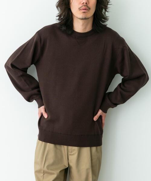 URBAN RESEARCH Sonny Label（アーバンリサーチサニーレーベル）の「スウェットライクニットプルオーバー（ニット/セーター・メンズ・グレー/ブラック/グリーン/ダークブラウン/チャコールグレー・X-LARGE/LARGE/MEDIUM/SMALL）」の9枚目の写真