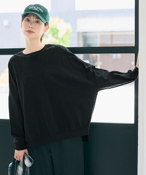 coca（coca）（コカ）の「TースウェットビッグシルエットロングTシャツ（Tシャツ/カットソー・レディース・ライトグレー/ブラック・S/L/M）」の10枚目の写真