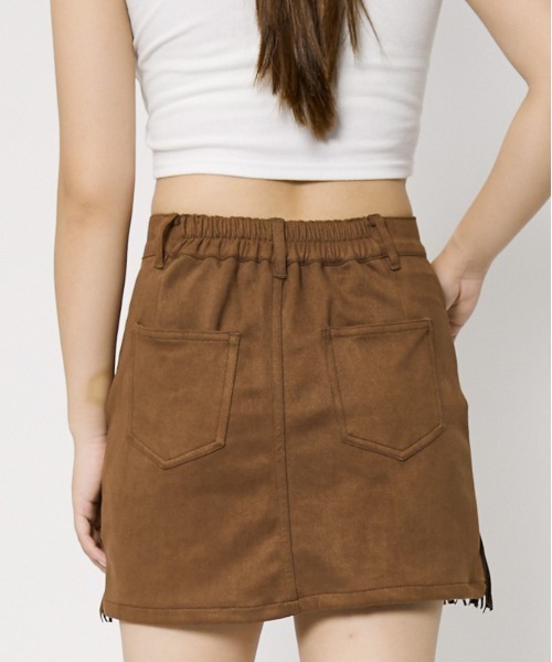 セール】《スエード調×フリンジ》レディース ミニスカート ウエスタン