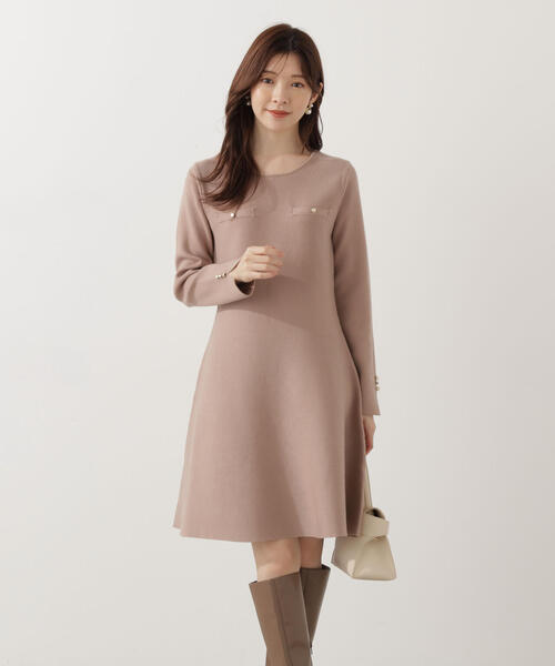 PROPORTION BODY DRESSING（プロポーションボディドレッシング）の「＜Ｅ＞総針ミニワンピース / 1215247003（ワンピース・レディース・ベージュ/ネイビー/ピンク・FREE）」の9枚目の写真