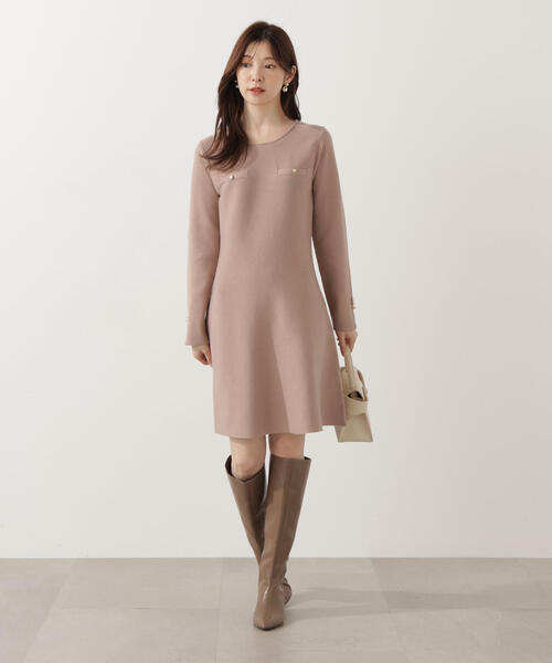 PROPORTION BODY DRESSING（プロポーションボディドレッシング）の「＜Ｅ＞総針ミニワンピース / 1215247003（ワンピース・レディース・ベージュ/ネイビー/ピンク・FREE）」の10枚目の写真