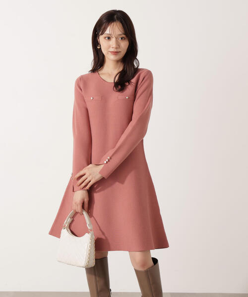 PROPORTION BODY DRESSING（プロポーションボディドレッシング）の「＜Ｅ＞総針ミニワンピース / 1215247003（ワンピース・レディース・ベージュ/ネイビー/ピンク・FREE）」の14枚目の写真