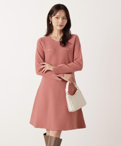 PROPORTION BODY DRESSING（プロポーションボディドレッシング）の「＜Ｅ＞総針ミニワンピース / 1215247003（ワンピース・レディース・ベージュ/ネイビー/ピンク・FREE）」の3枚目の写真