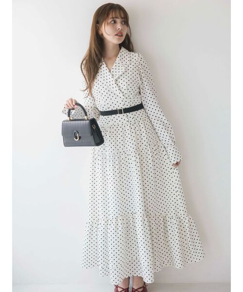 dazzlin（ダズリン）の「テーラーカラーコルセットワンピース（ワンピース・レディース・アイボリー/ブラック・SMALL/MEDIUM）」の13枚目の写真