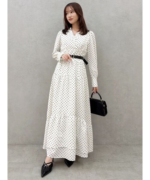 dazzlin（ダズリン）の「テーラーカラーコルセットワンピース（ワンピース・レディース・アイボリー/ブラック・SMALL/MEDIUM）」の3枚目の写真